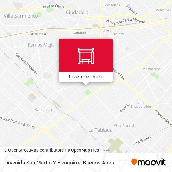 Mapa de Avenida San Martín Y Eizaguirre