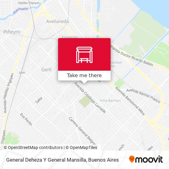 General Deheza Y General Mansilla map