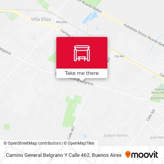 Mapa de Camino General Belgrano Y Calle 462