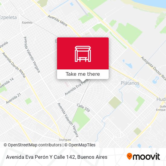 Mapa de Avenida Eva Perón Y Calle 142