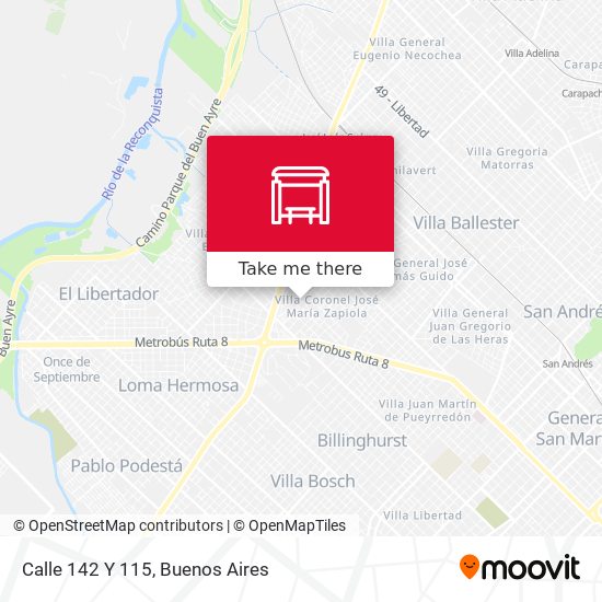 Mapa de Calle 142 Y 115
