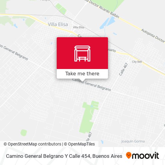 Camino General Belgrano Y Calle 454 map