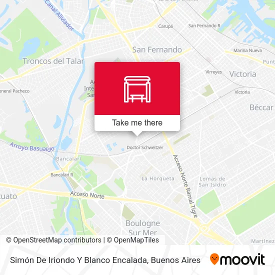 Simón De Iriondo Y Blanco Encalada map