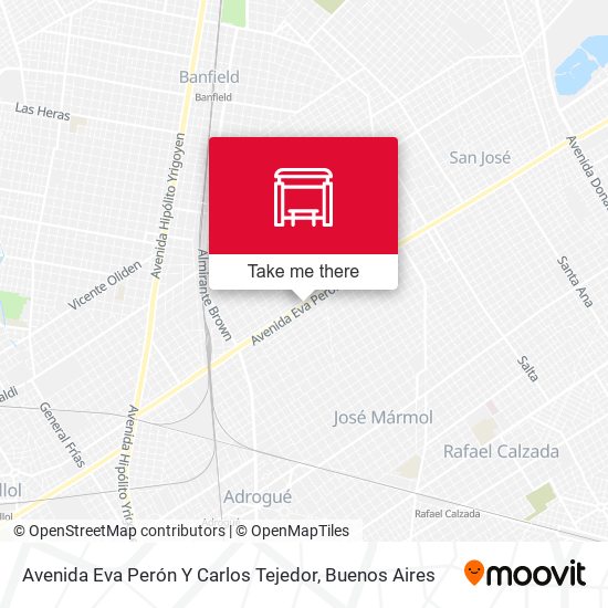 Avenida Eva Perón Y Carlos Tejedor map