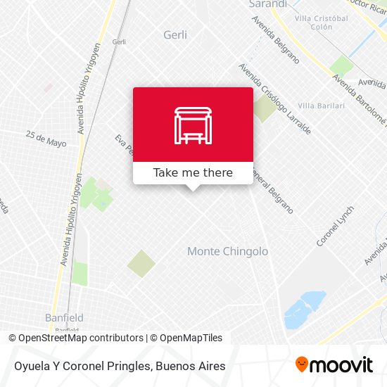 Oyuela Y Coronel Pringles map