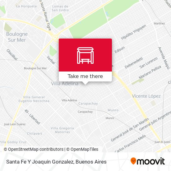Santa Fe Y Joaquín Gonzalez map