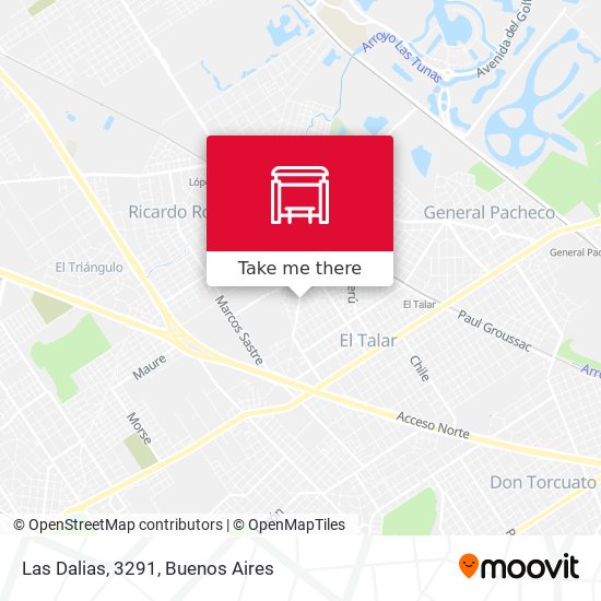 Las Dalias, 3291 map