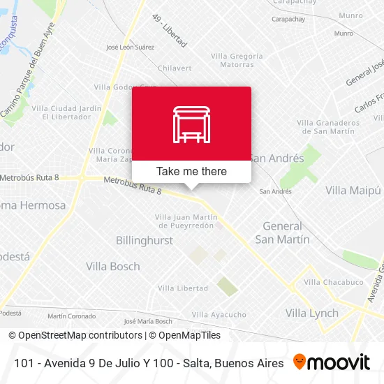 101 - Avenida 9 De Julio Y 100 - Salta map
