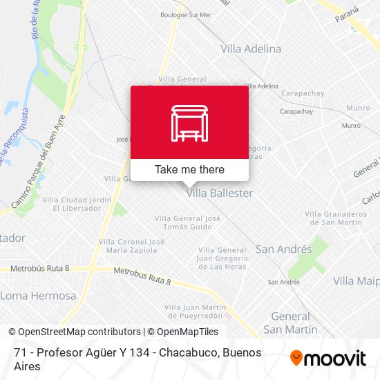Mapa de 71 - Profesor Agüer Y 134 - Chacabuco