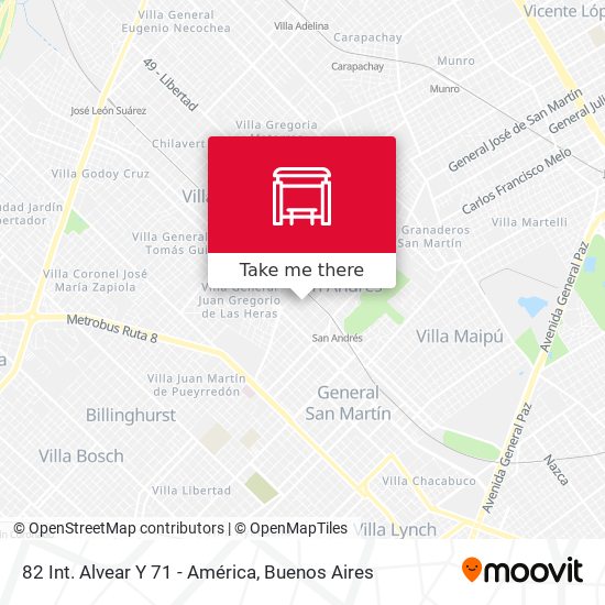 82 Int. Alvear Y 71 - América map