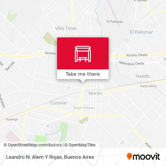 Leandro N. Alem Y Rojas map