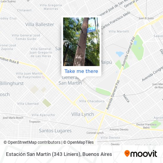 Estación San Martín (343 Liniers) map