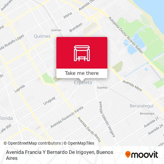 Mapa de Avenida Francia Y Bernardo De Irigoyen