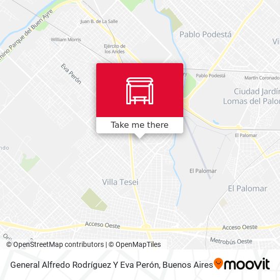General Alfredo Rodríguez Y Eva Perón map