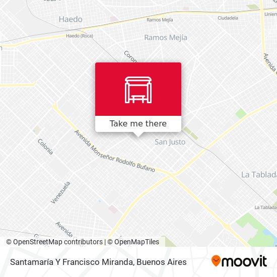 Santamaría Y Francisco Miranda map