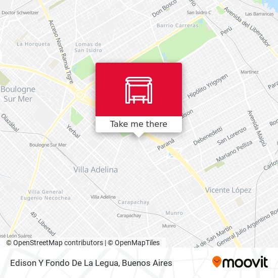 Mapa de Edison Y Fondo De La Legua