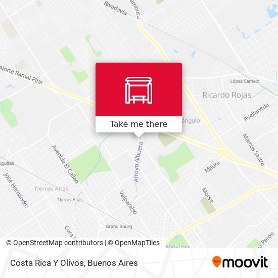 Costa Rica Y Olivos map