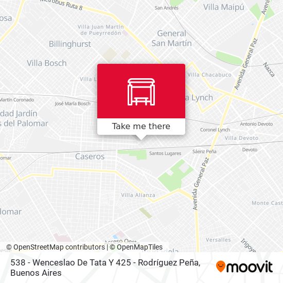 538 - Wenceslao De Tata Y 425 - Rodríguez Peña map