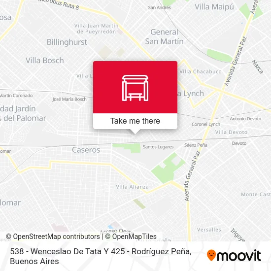 538 - Wenceslao De Tata Y 425 - Rodríguez Peña map