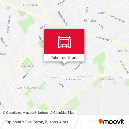 Espinosa Y Eva Perón map