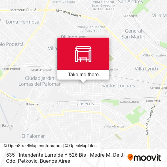 535 - Intendente Larralde Y 526 Bis - Madre M. De J. Cdo. Petkovic map