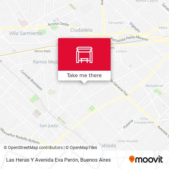 Mapa de Las Heras Y Avenida Eva Perón