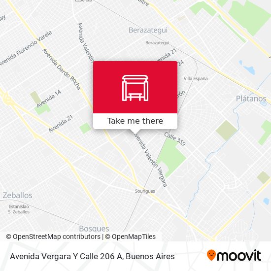 Mapa de Avenida Vergara Y Calle 206 A
