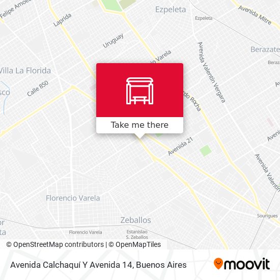 Avenida Calchaquí Y Avenida 14 map