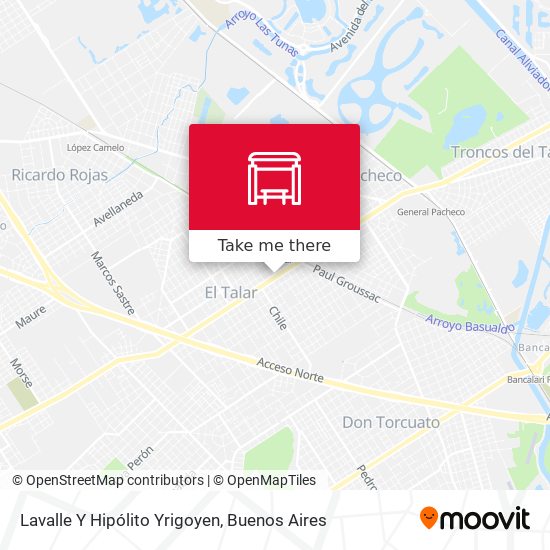 Lavalle Y Hipólito Yrigoyen map