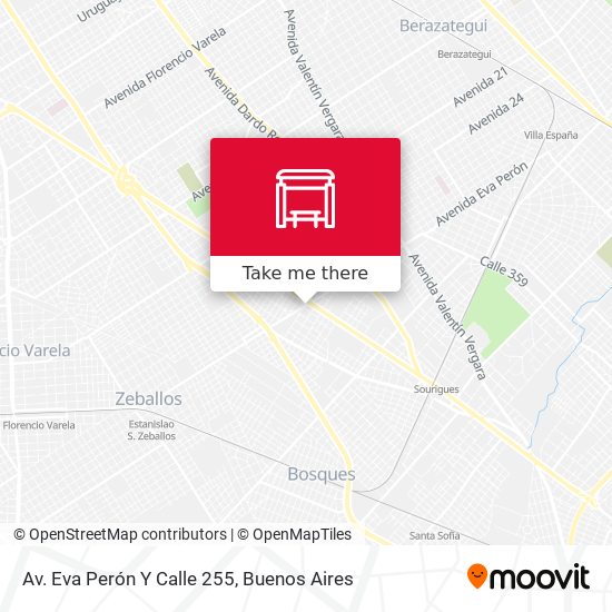 Mapa de Av. Eva Perón Y Calle 255