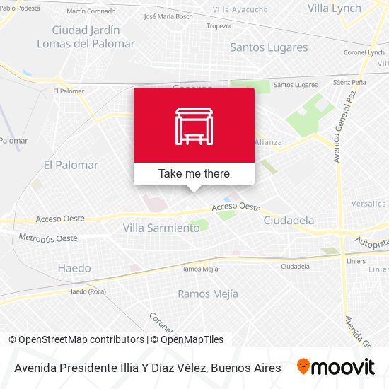 Mapa de Avenida Presidente Illia Y Díaz Vélez
