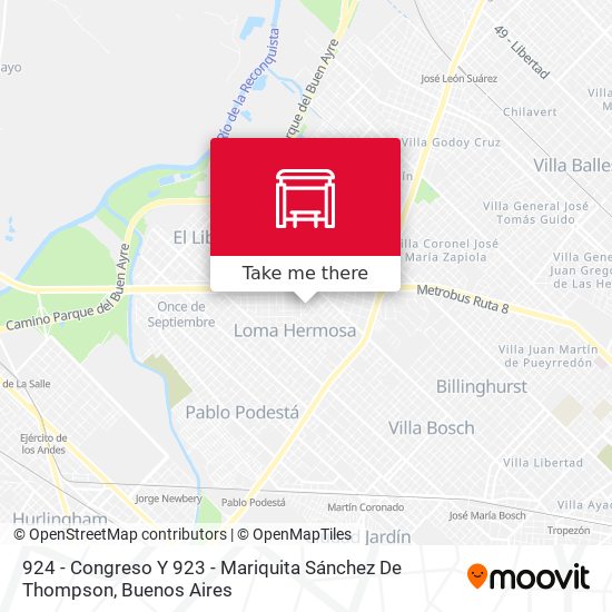 Mapa de 924 - Congreso Y 923 - Mariquita Sánchez De Thompson