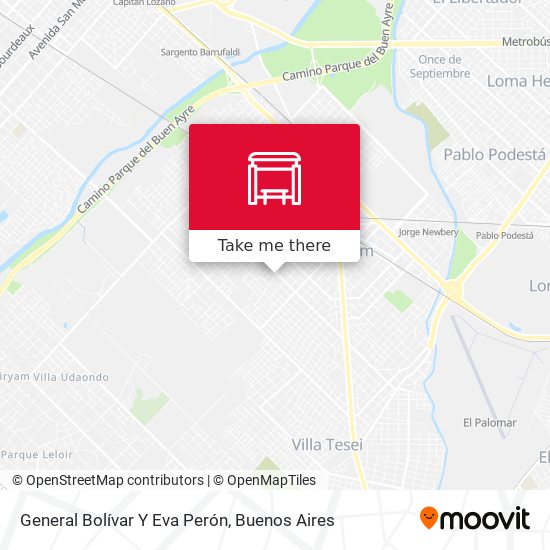 Mapa de General Bolívar Y Eva Perón