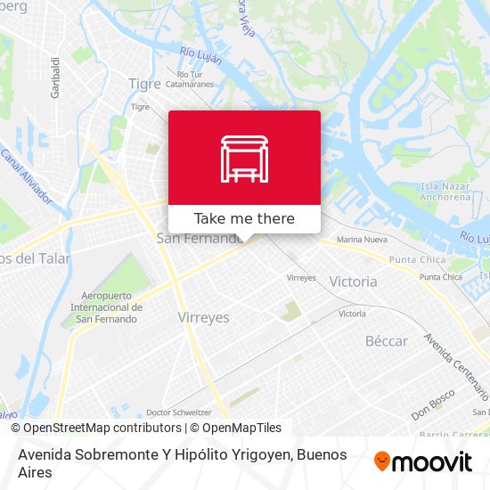 Mapa de Avenida Sobremonte Y Hipólito Yrigoyen