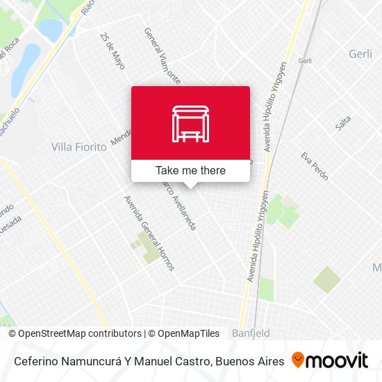Ceferino Namuncurá Y Manuel Castro map