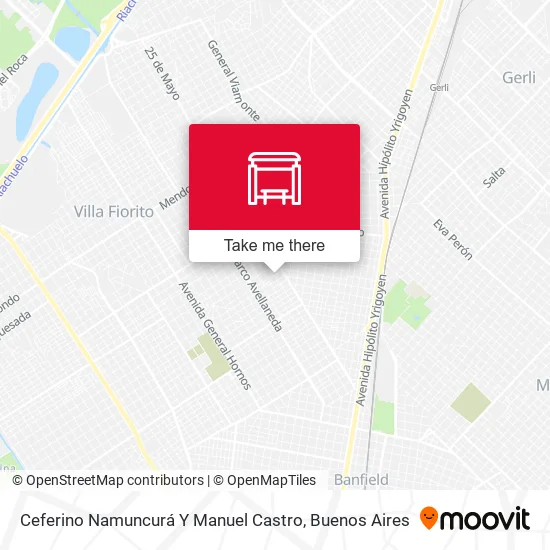 Ceferino Namuncurá Y Manuel Castro map