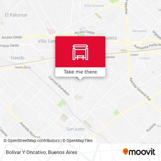 Mapa de Bolívar Y Oncativo