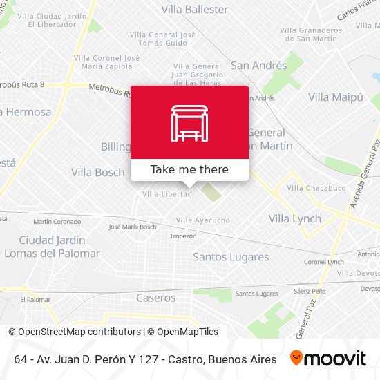 64 - Av. Juan D. Perón Y 127 - Castro map