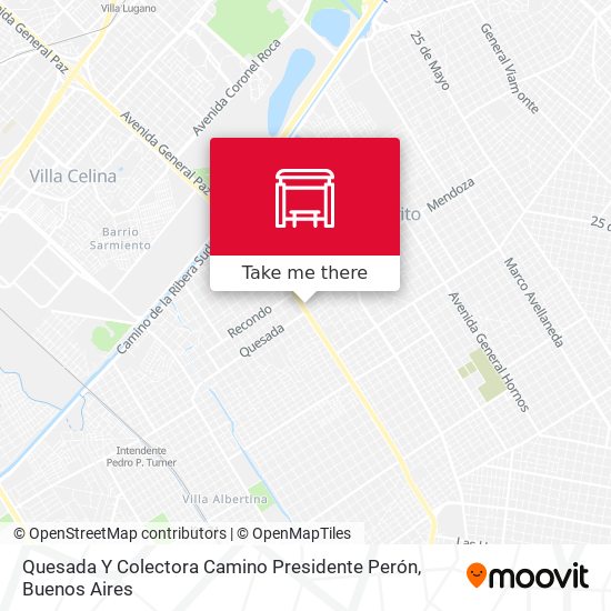 Quesada Y Colectora Camino Presidente Perón map