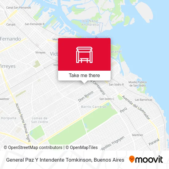 General Paz Y Intendente Tomkinson map