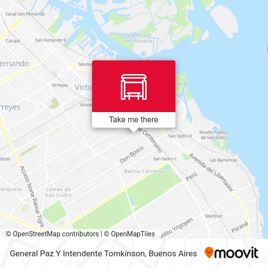 General Paz Y Intendente Tomkinson map