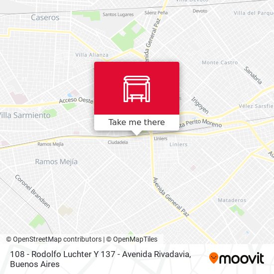 108 - Rodolfo Luchter Y 137 - Avenida Rivadavia map