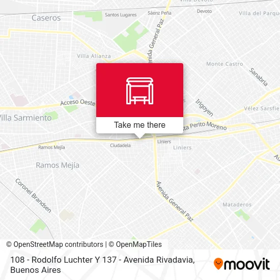 108 - Rodolfo Luchter Y 137 - Avenida Rivadavia map