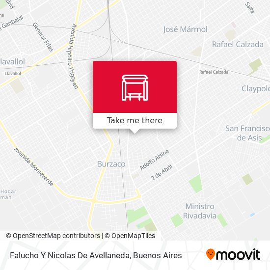 Falucho Y Nicolas De Avellaneda map
