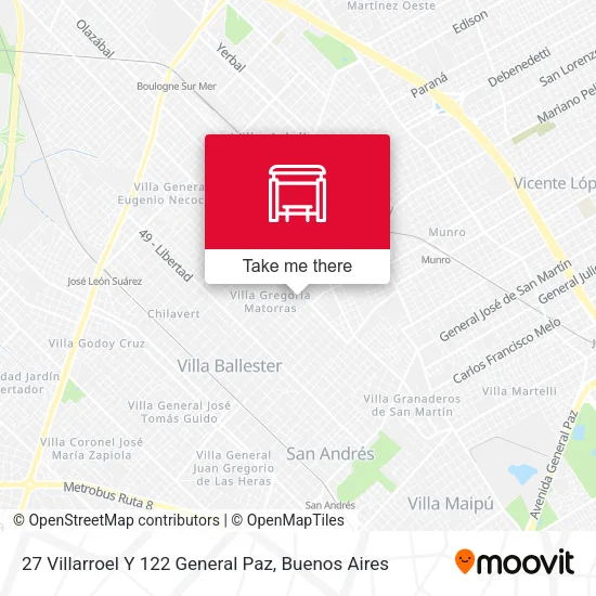 27 Villarroel Y 122 General Paz map
