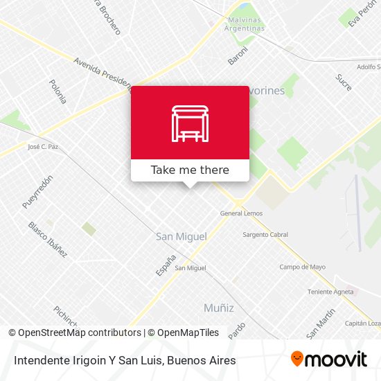 Mapa de Intendente Irigoin Y San Luis