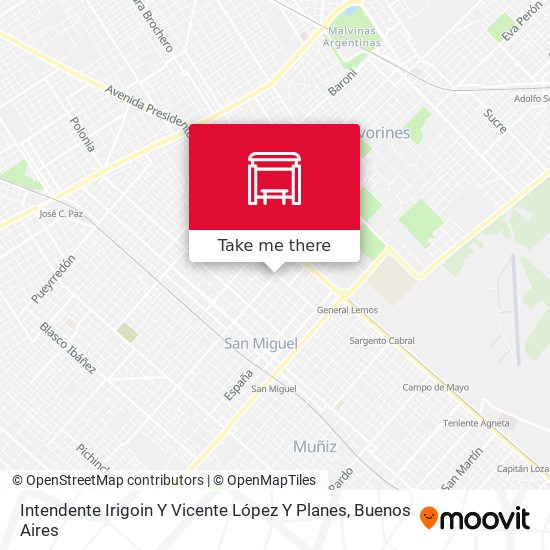 Intendente Irigoin Y Vicente López Y Planes map