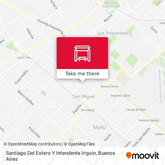 Santiago Del Estero Y Intendente Irigoin map