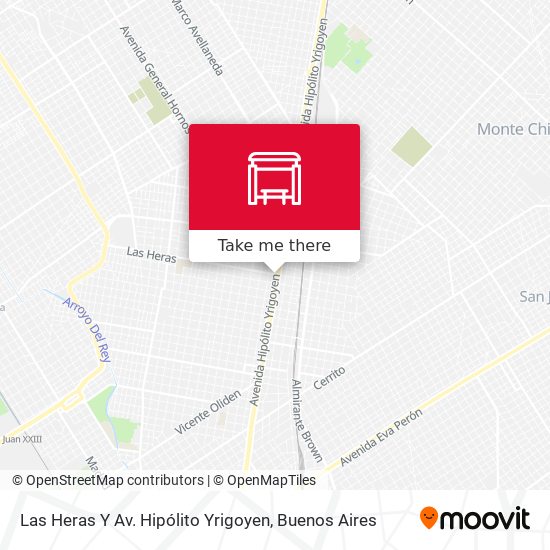 Las Heras Y Av. Hipólito Yrigoyen map