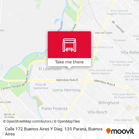 Calle 172 Buenos Aires Y Diag. 135 Paraná map